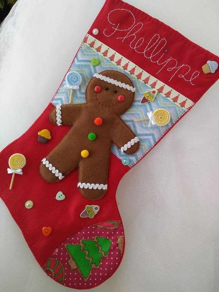 Bota Natal Gingerbread Biscoito Personalizada