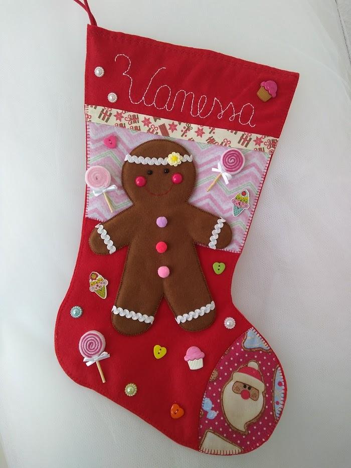 Bota de Natal Gingerbread Personalizada