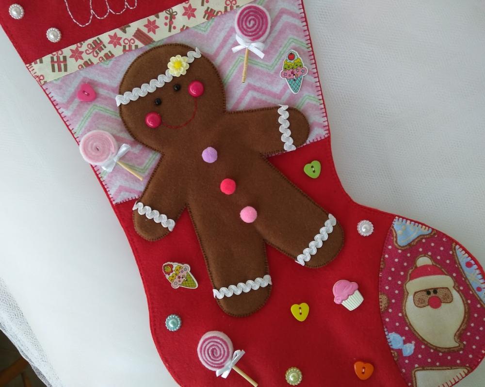 Bota de Natal Gingerbread Personalizada