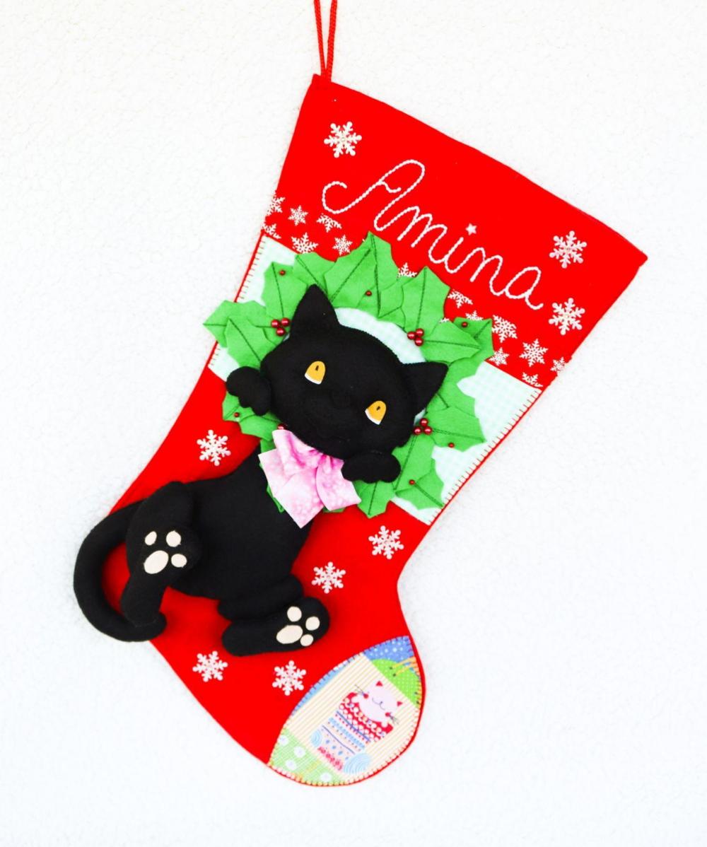 Bota de Natal Gato de Estimação Personalizada