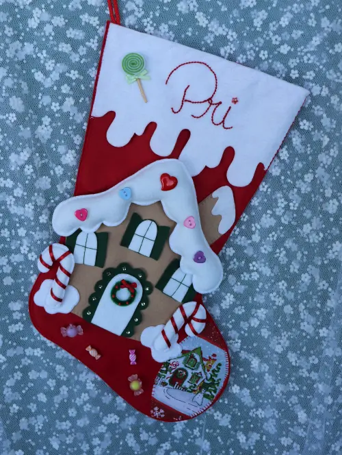 Bota Natal Casinha de Doces Personalizada