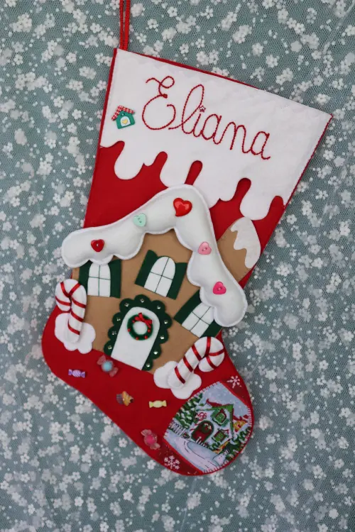 Bota Natal Casinha de Doces Personalizada