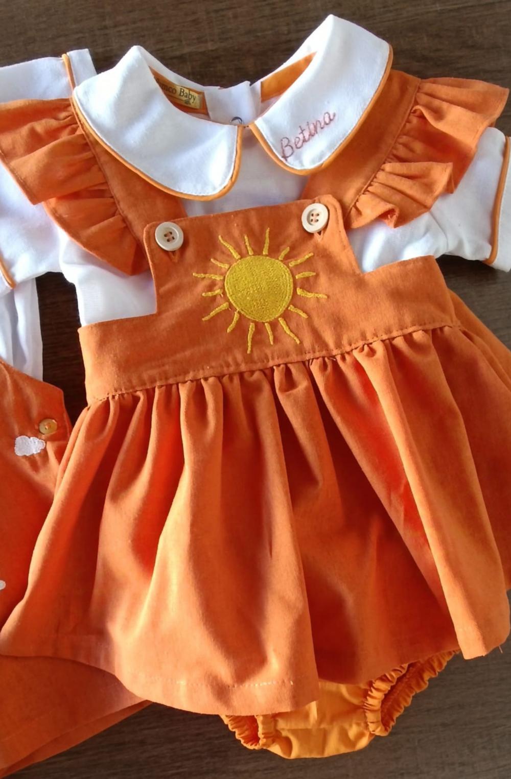 Vestido aniversário 'Uma volta ao sol' bebê personalizado