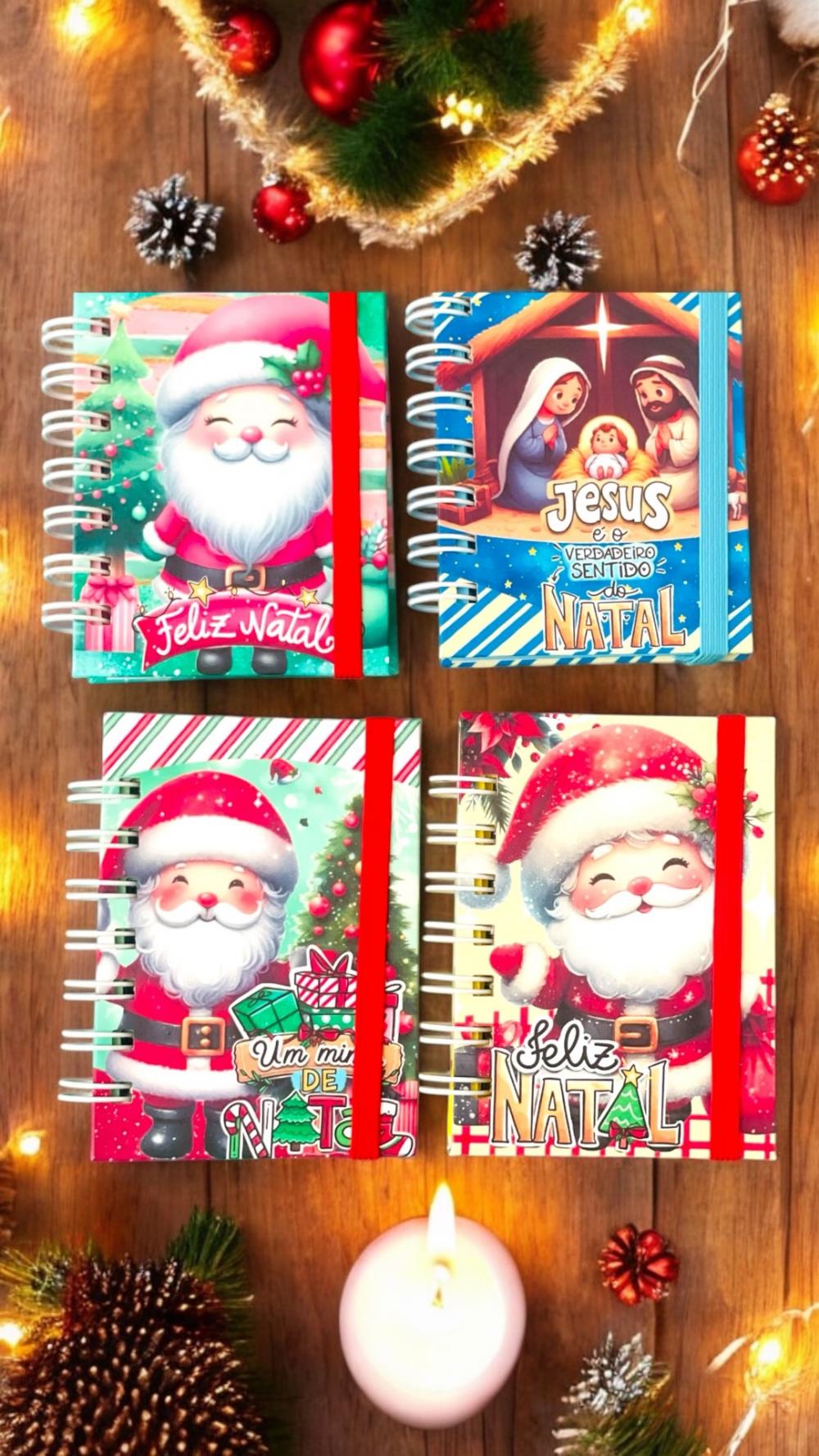 MINI CADERNO COLORIDO SEM PAUTA - NATAL