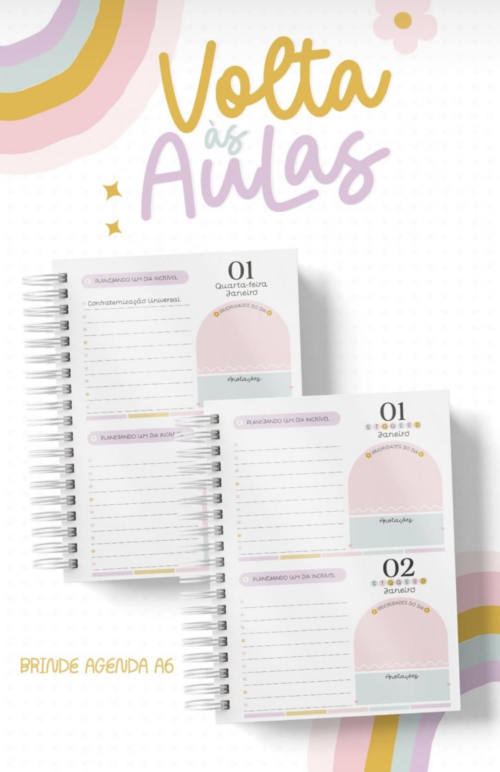 AGENDA ESCOLAR PERSONALIZADA TEEN  - VOLTAS AS AULAS