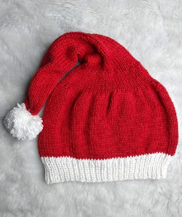 Gorro papai noel em tricô - adulto