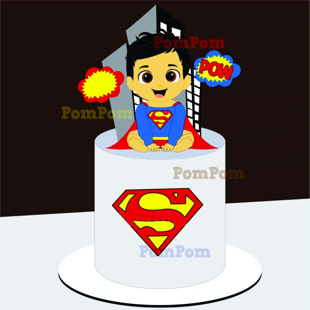 topo de bolo superman baby