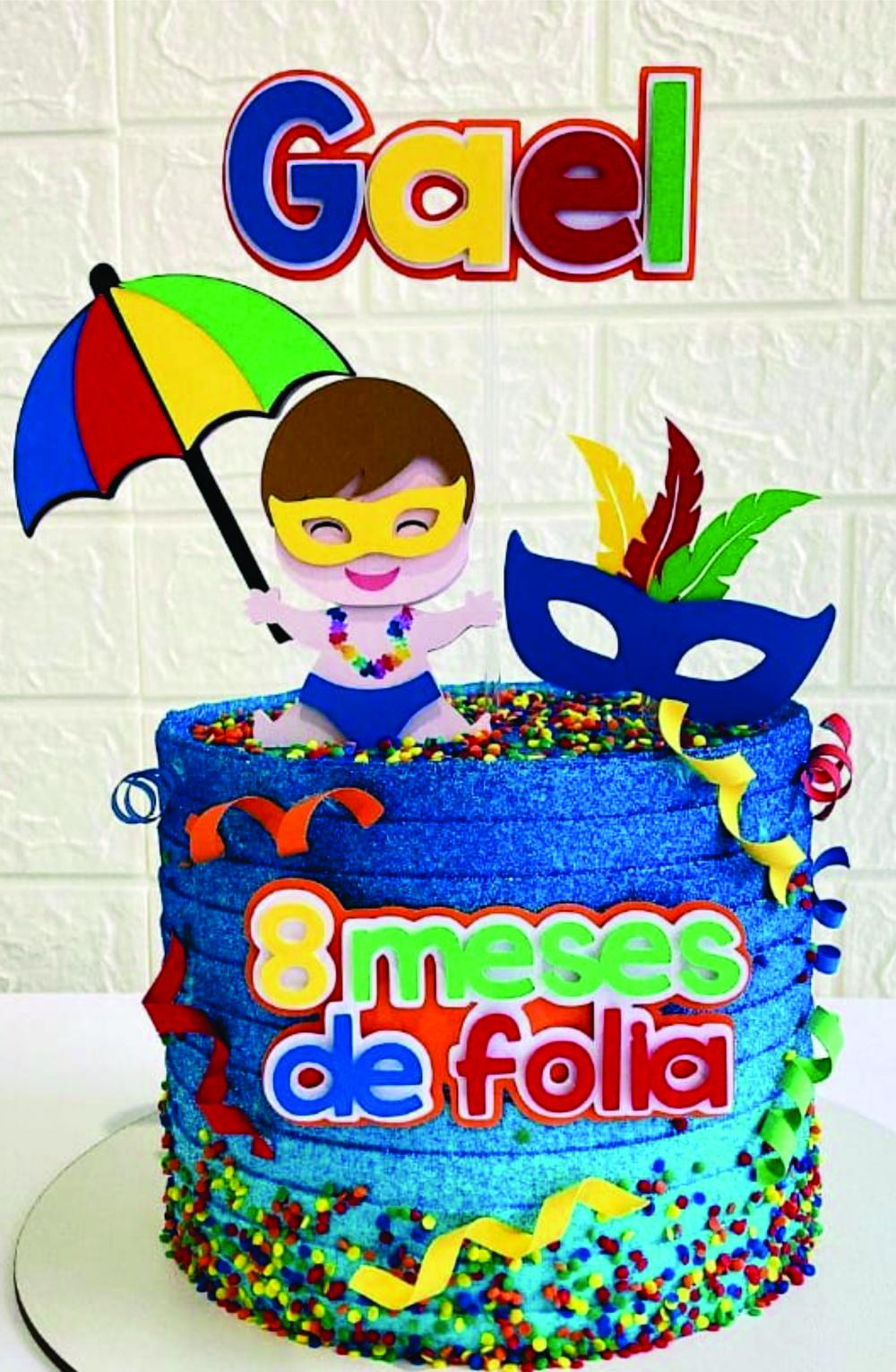 topo de bolo de carnaval bloquinho