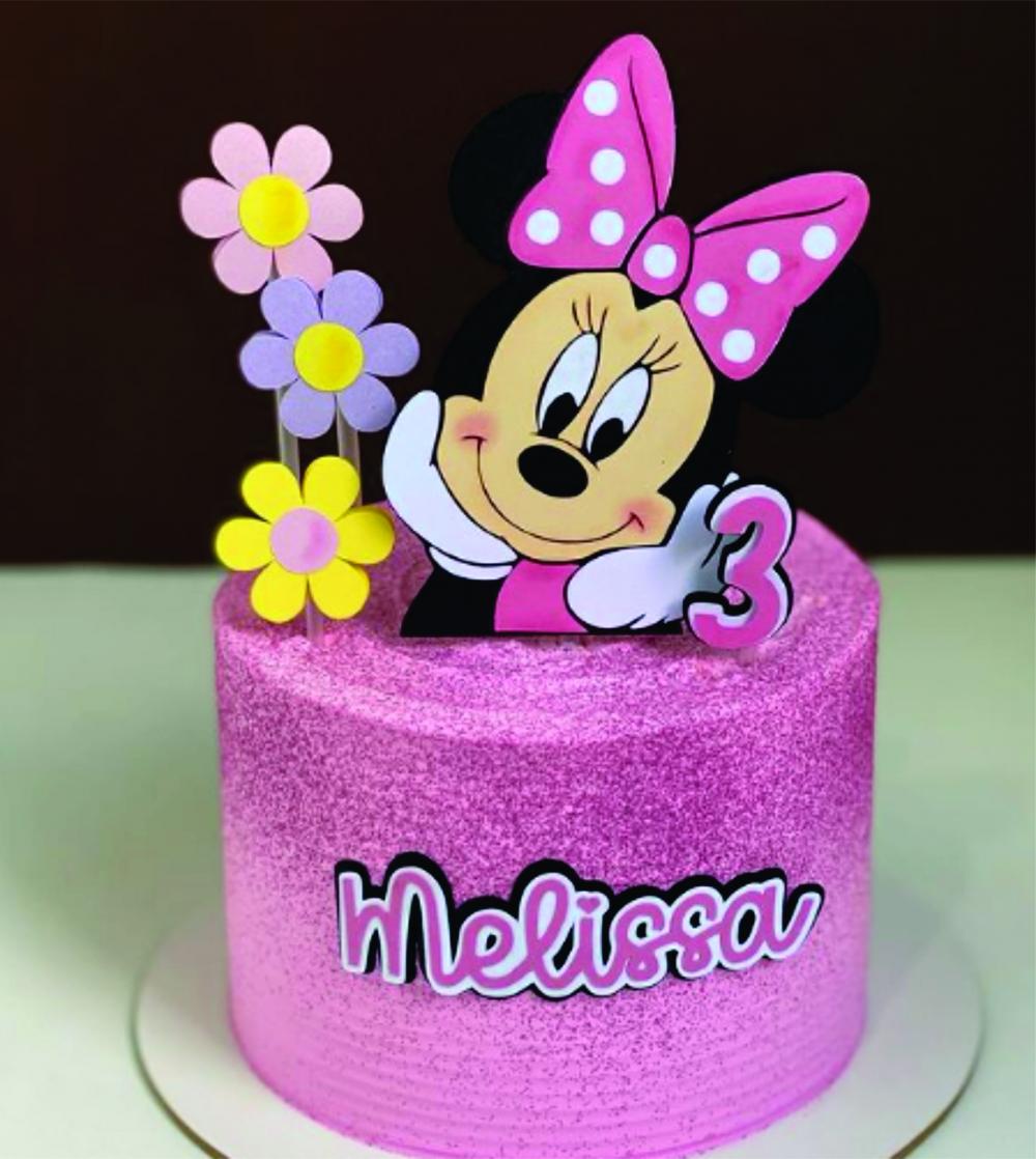 topo de bolo minnie rosa baby