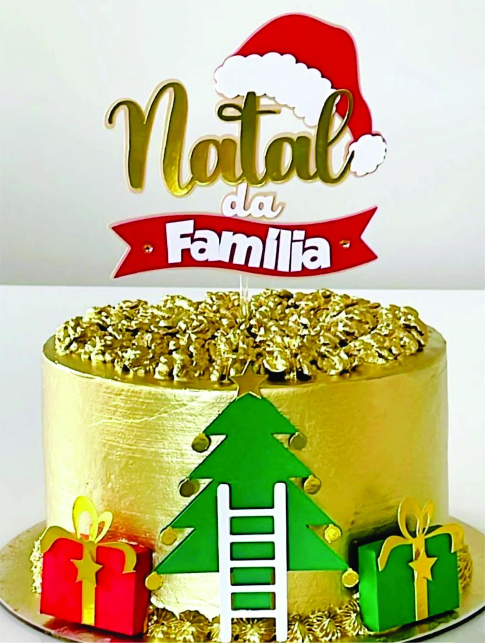 topo de bolo natal da familia