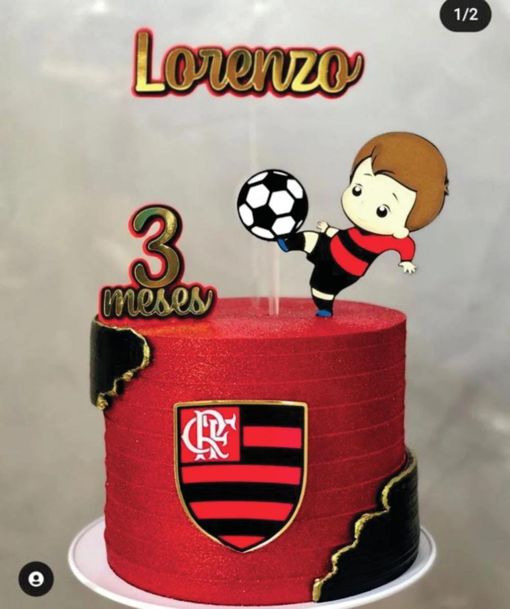 topo de bolo futebol