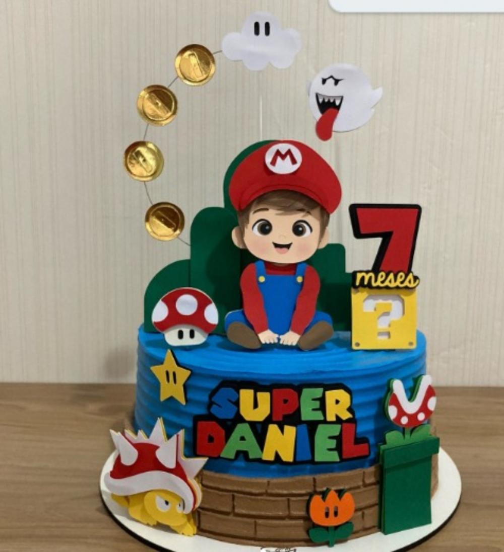 topo de bolo super mario baby