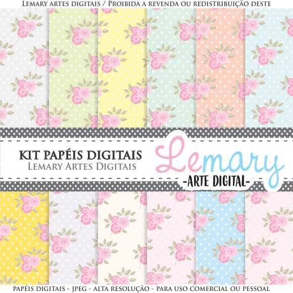 Kit papel digital Scrapbook Floral