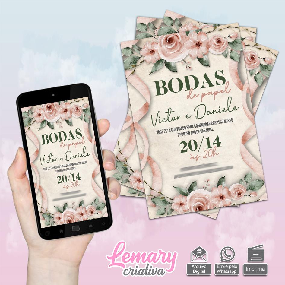 Convite Digital Bodas de papel