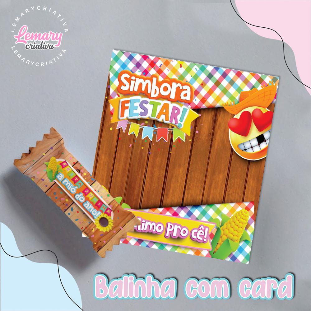 Bala Personalizada com Card Festa junina Mod.0003 (36 unidades)