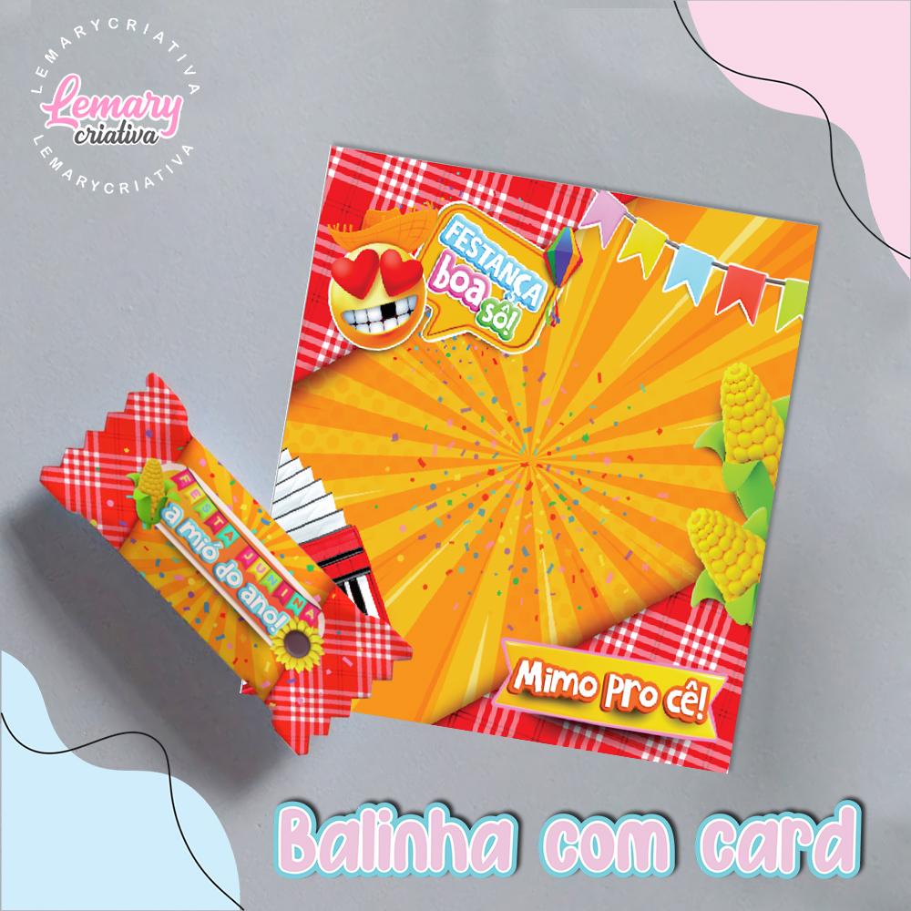 Bala Personalizada com Card Festa junina Mod.0004 (36 unidades)