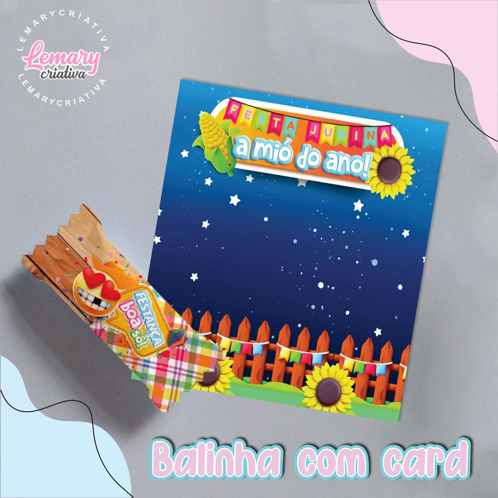 Bala Personalizada com Card Festa junina Mod.0005 (36 unidades)