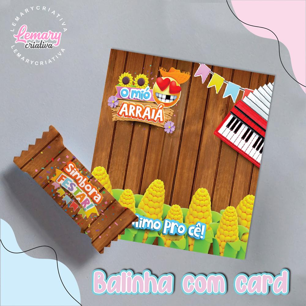 Bala Personalizada com Card Festa junina Mod.0007 (36 unidades)