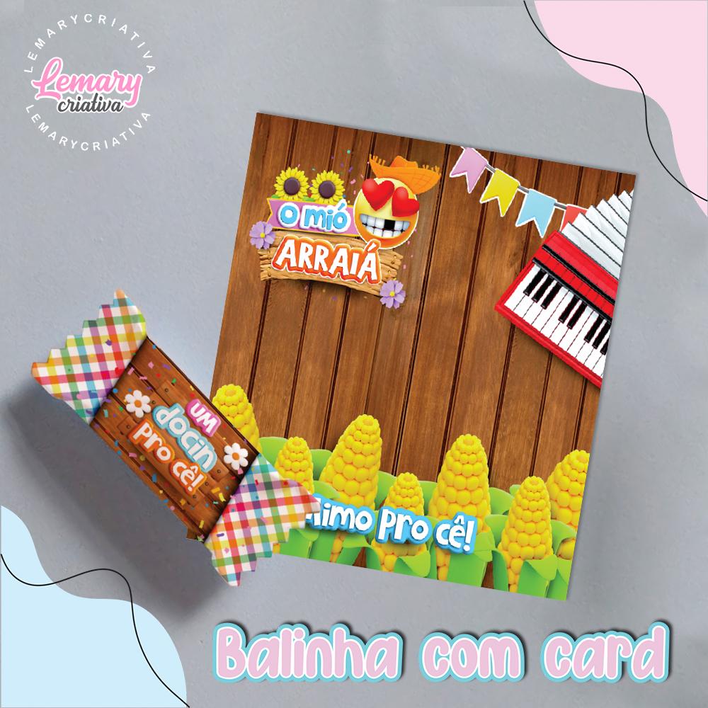 Bala Personalizada com Card Festa junina Mod.0008 (36 unidades)