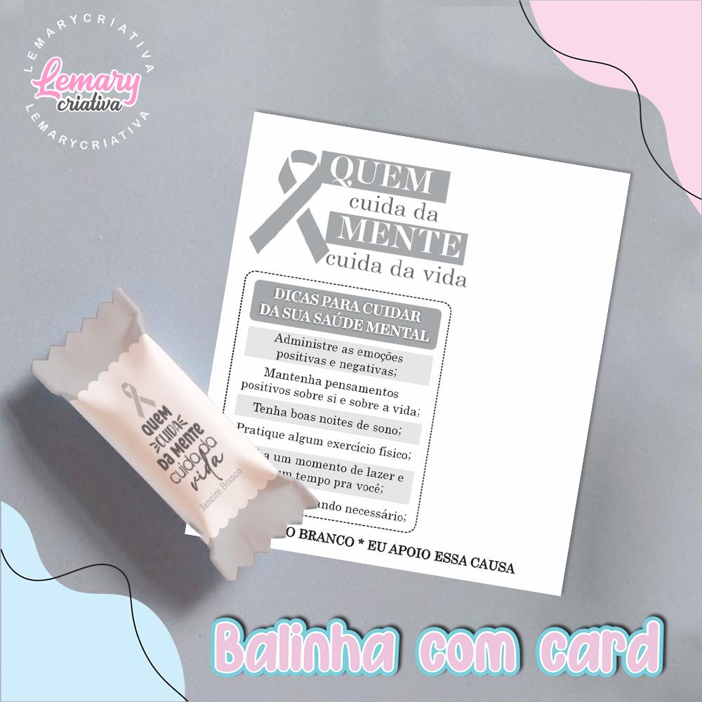 Bala Personalizada com Card Janeiro branco Mod.0004 (36 unidades)