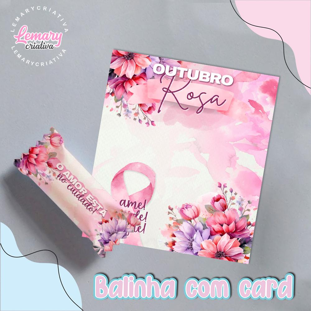 Bala Personalizada com Card Outubro rosa Mod.0009 (36 unidades)