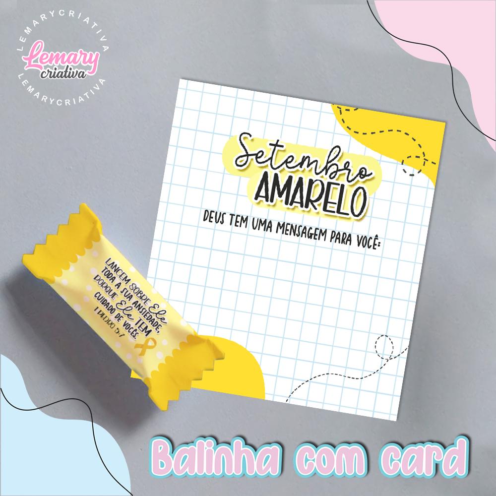 Bala Personalizada com Card Setembro amarelo  Mod.0002 (36 unidad