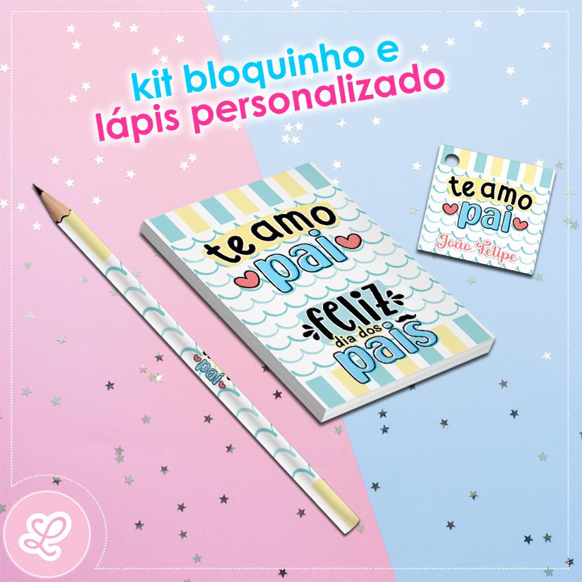 Kit Bloquinho Lápis e Tag Dia dos pais Mod.002 (20un)