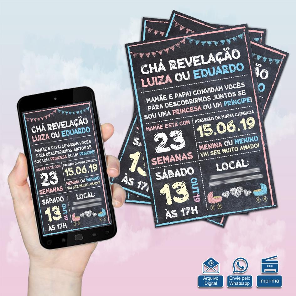 Convite Digital Chá revelação Mod.003