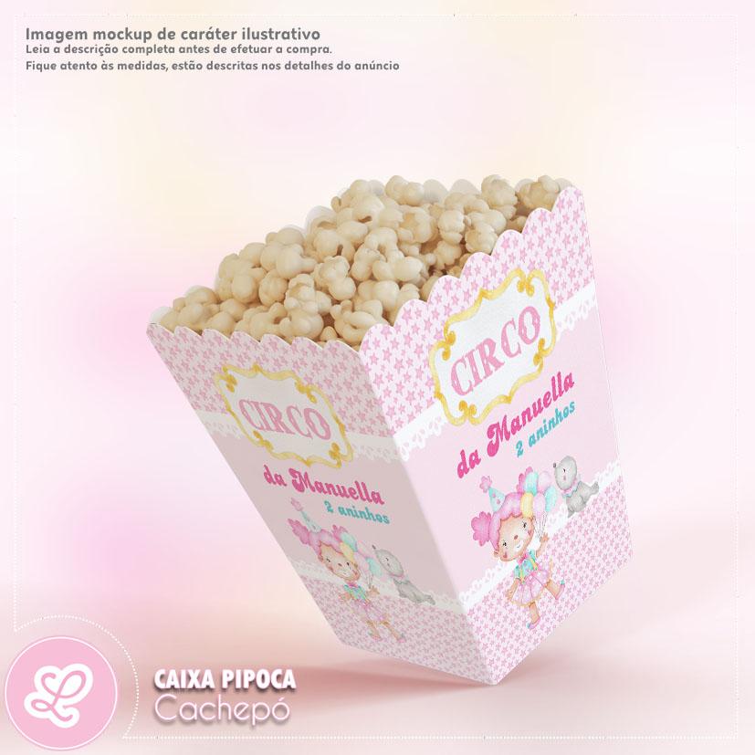 Caixa Pipoca (mini Cachepó) Circo rosa Mod002 (10un)