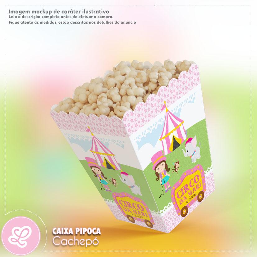 Caixa Pipoca (mini Cachepó) Circo rosa Mod003 (10un)