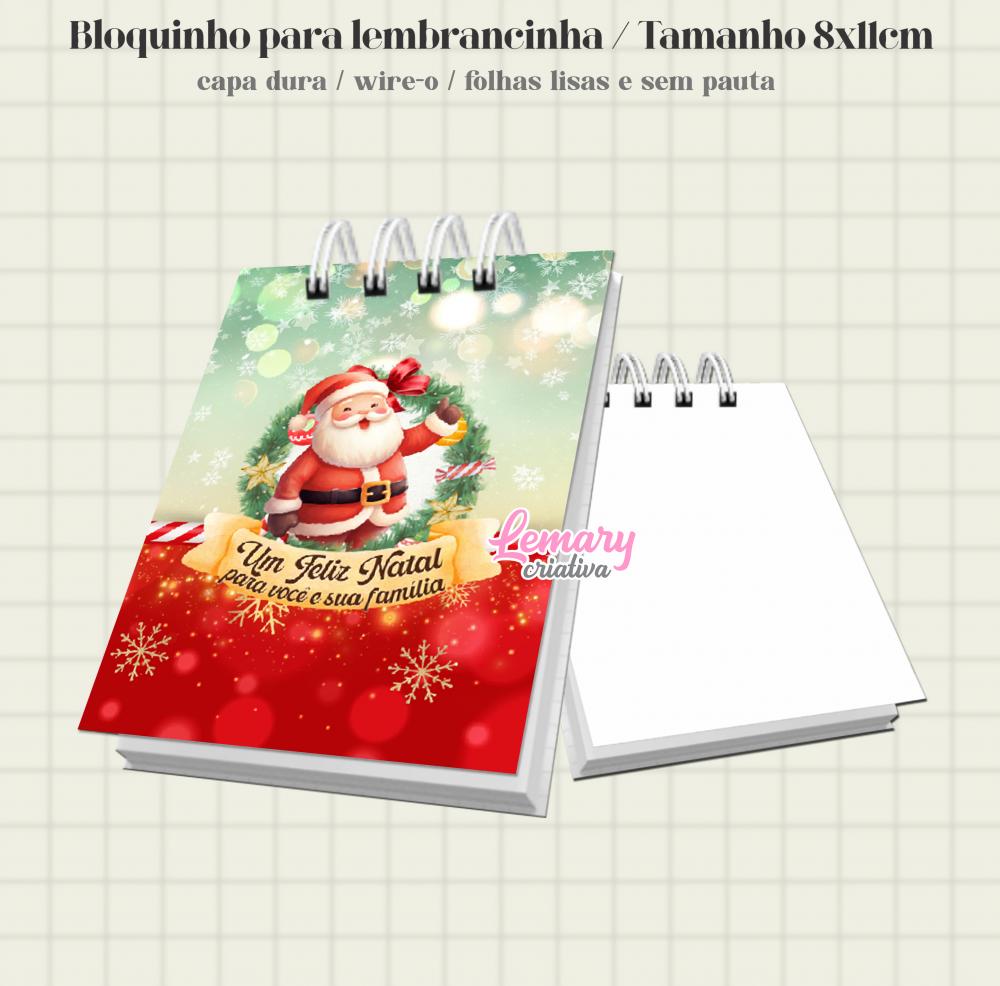 Bloquinho Natal Capa Dura 8x11cm Mod.001 (6unidades)