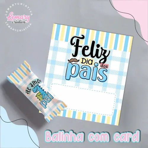 Bala Personalizada com Card Dia dos pais Mod.0005 (36 unidades)