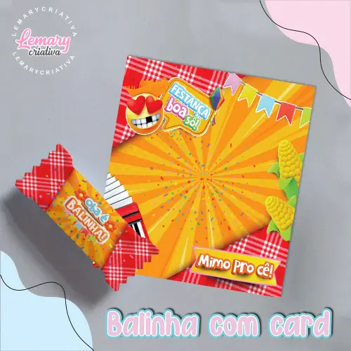 Bala Personalizada com Card Festa junina Mod.0002 (36 unidades)