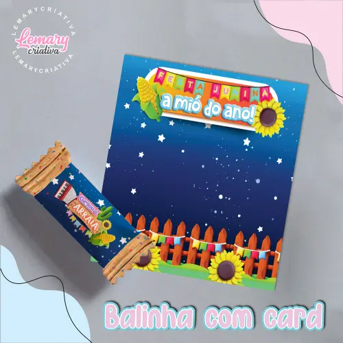 Bala Personalizada com Card Festa junina Mod.0010 (36 unidades)