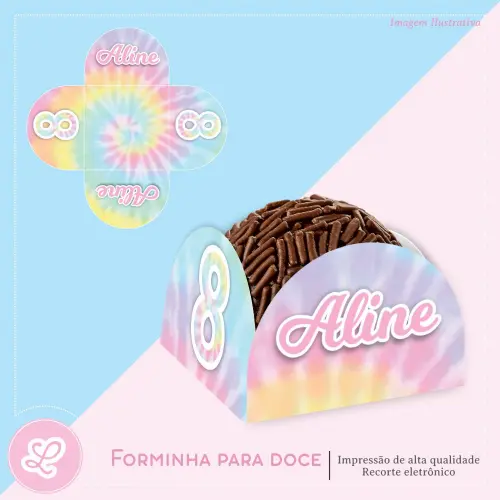 Forminha de Doce Tie Dye Ref.001 (60un)