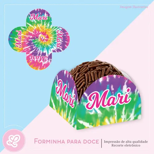 Forminha de Doce Tie Dye Ref.002 (60un)