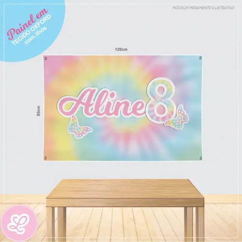 Painel Tecido Oxford 120x80cm Tie Dye Mod.002