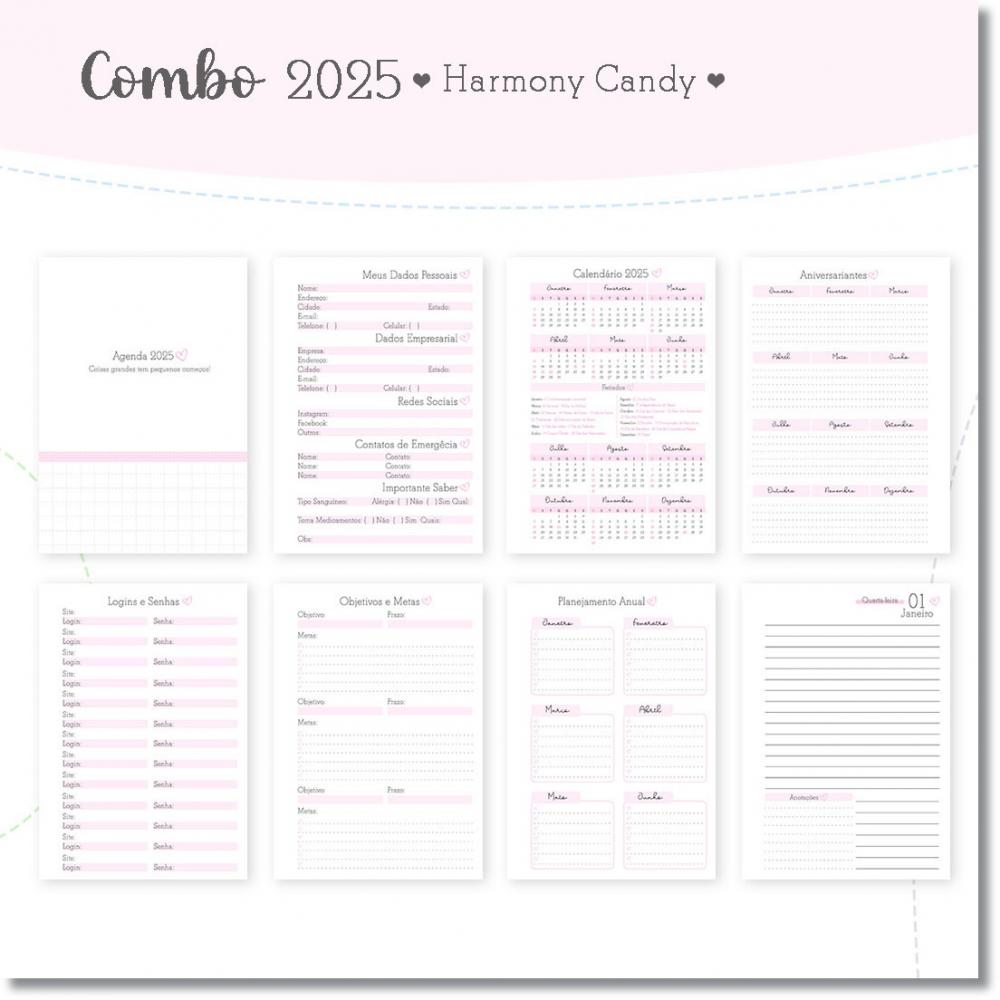 Arquivo Digital Combo Agenda 2025 Harmony