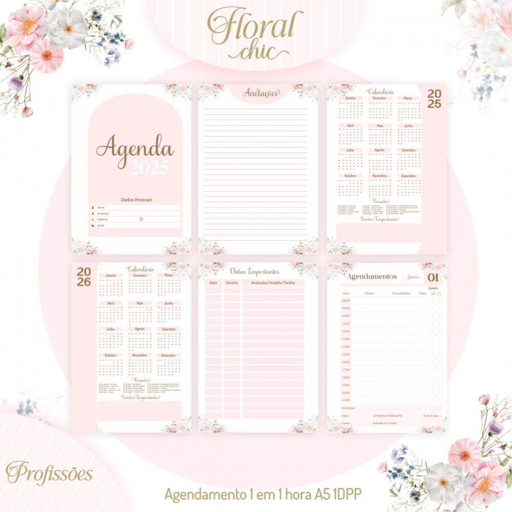 Arquivo Digital Combo profissões Floral Chic 2025