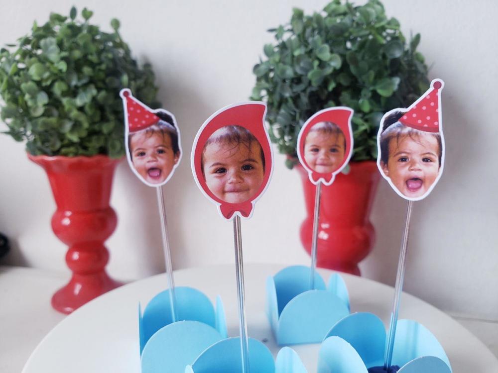 Topper de Docinho Chapeuzinho Vermelho com Foto do Bebê