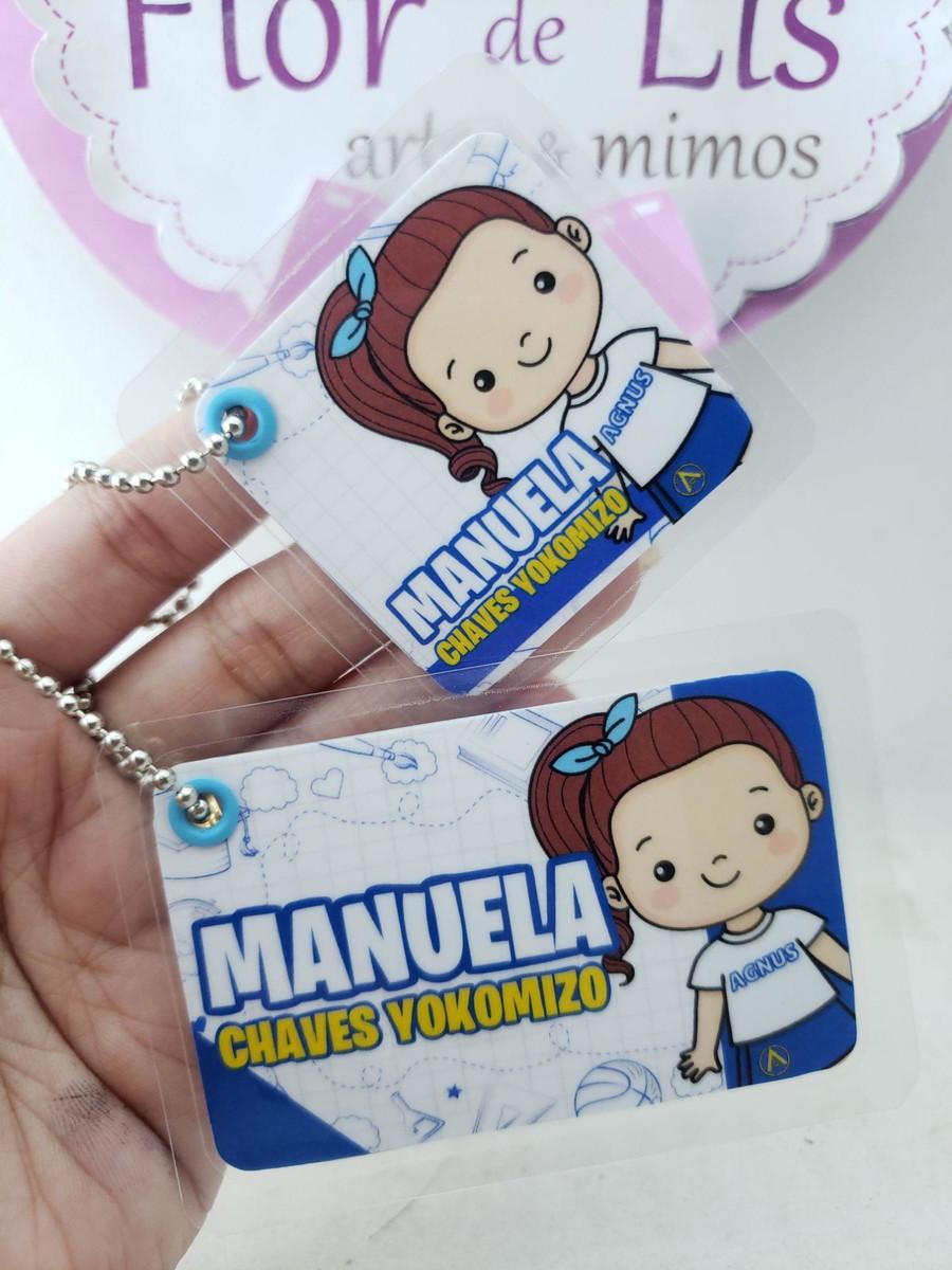 Tag Chaveiro Escolar Menina para Mochila e Lancheira