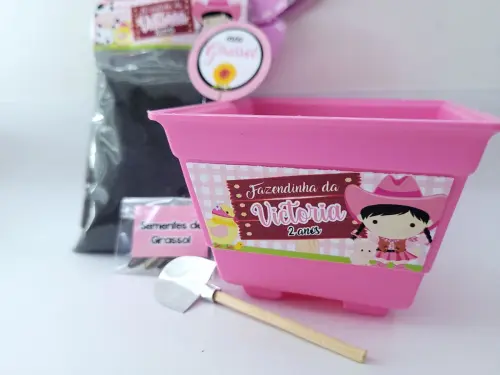 Kit Plantio Fazendinha Menina para Lembrancinha