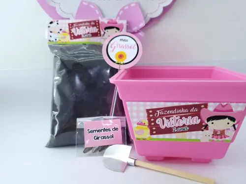 Kit Plantio Fazendinha Menina para Lembrancinha