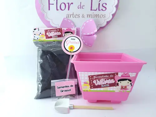 Kit Plantio Fazendinha Menina para Lembrancinha