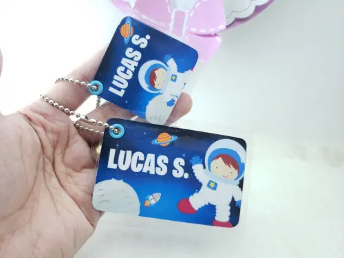 Tag Chaveiro Escolar Astronauta para Mochila e Lancheira