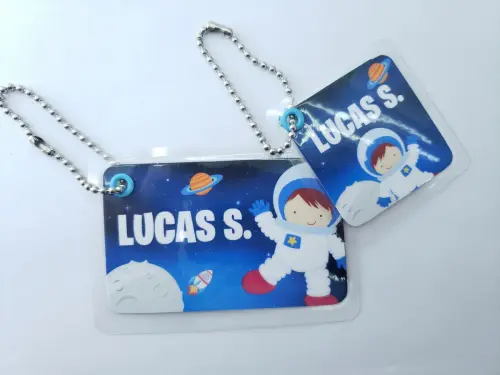 Tag Chaveiro Escolar Astronauta para Mochila e Lancheira