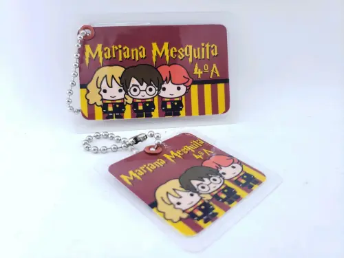 Tag Chaveiro Escolar Harry Potter para Mochila e Lancheira