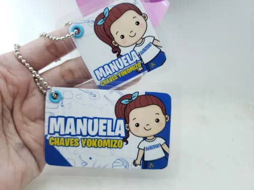 Tag Chaveiro Escolar Menina para Mochila e Lancheira