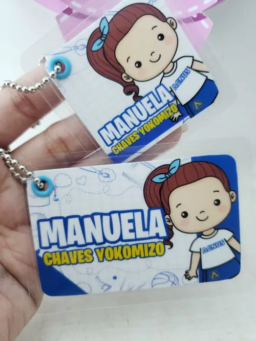 Tag Chaveiro Escolar Menina para Mochila e Lancheira