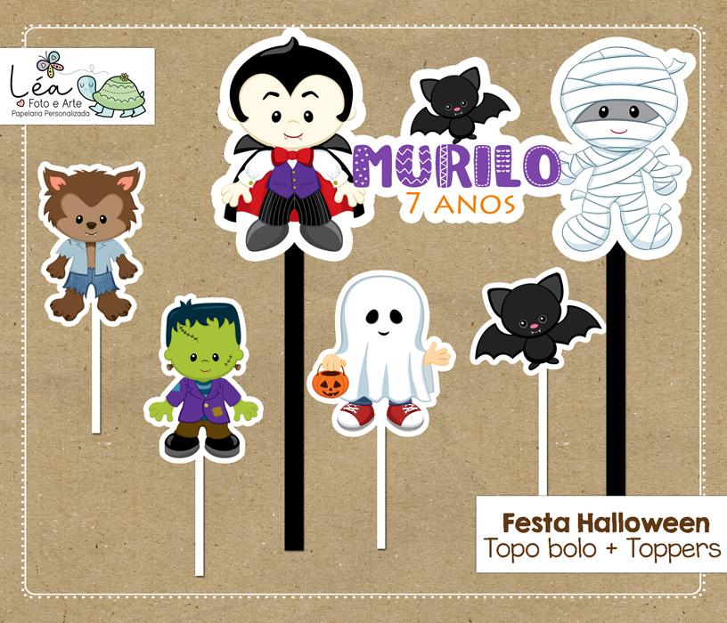 Topo de Bolo Halloween Menino